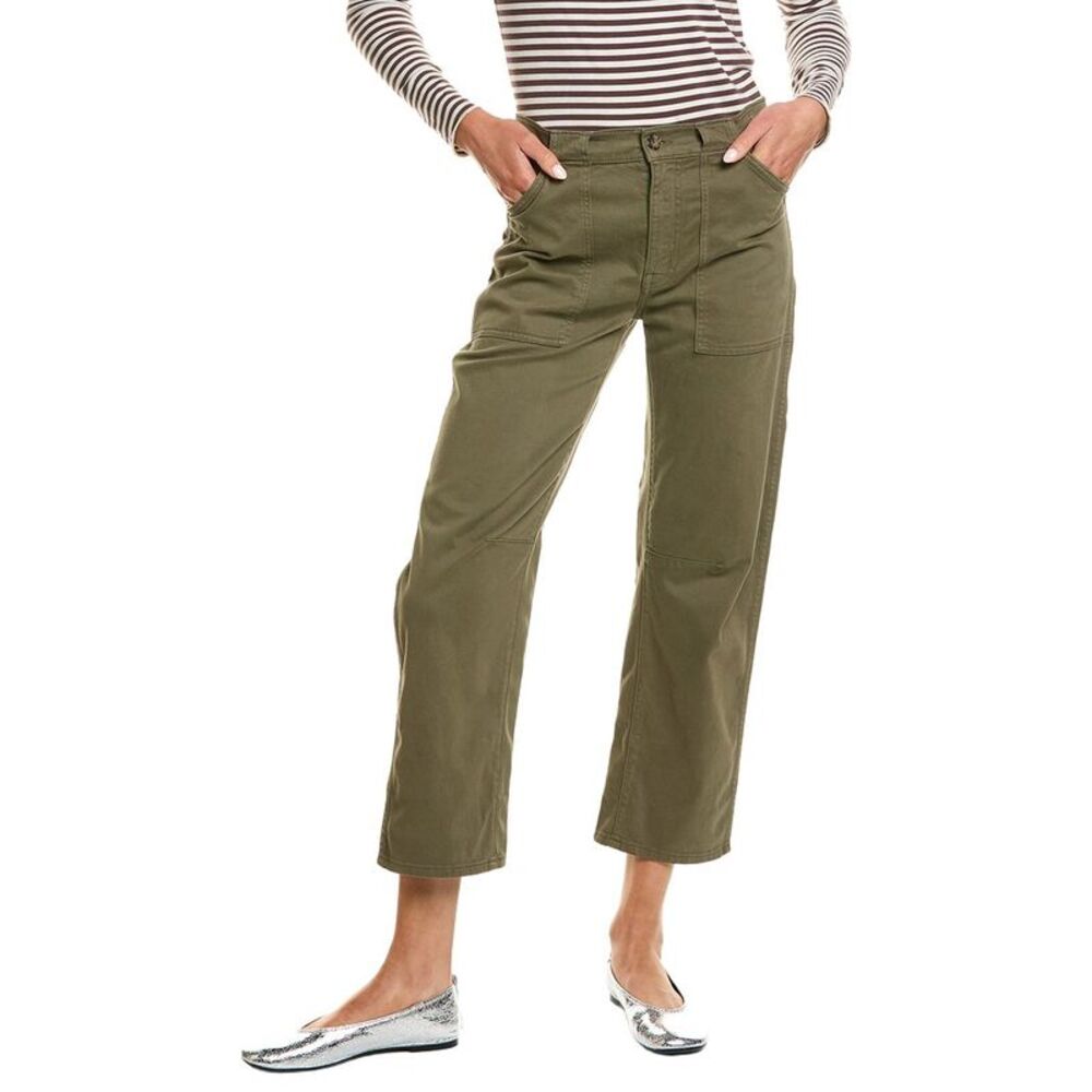 Madewell Womens  Utility Darted Barrel-Leg Pant, Green